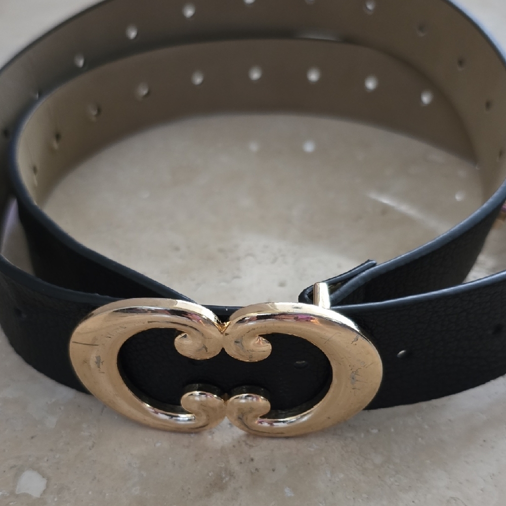 Black Belt with Elegant Gold Buckle